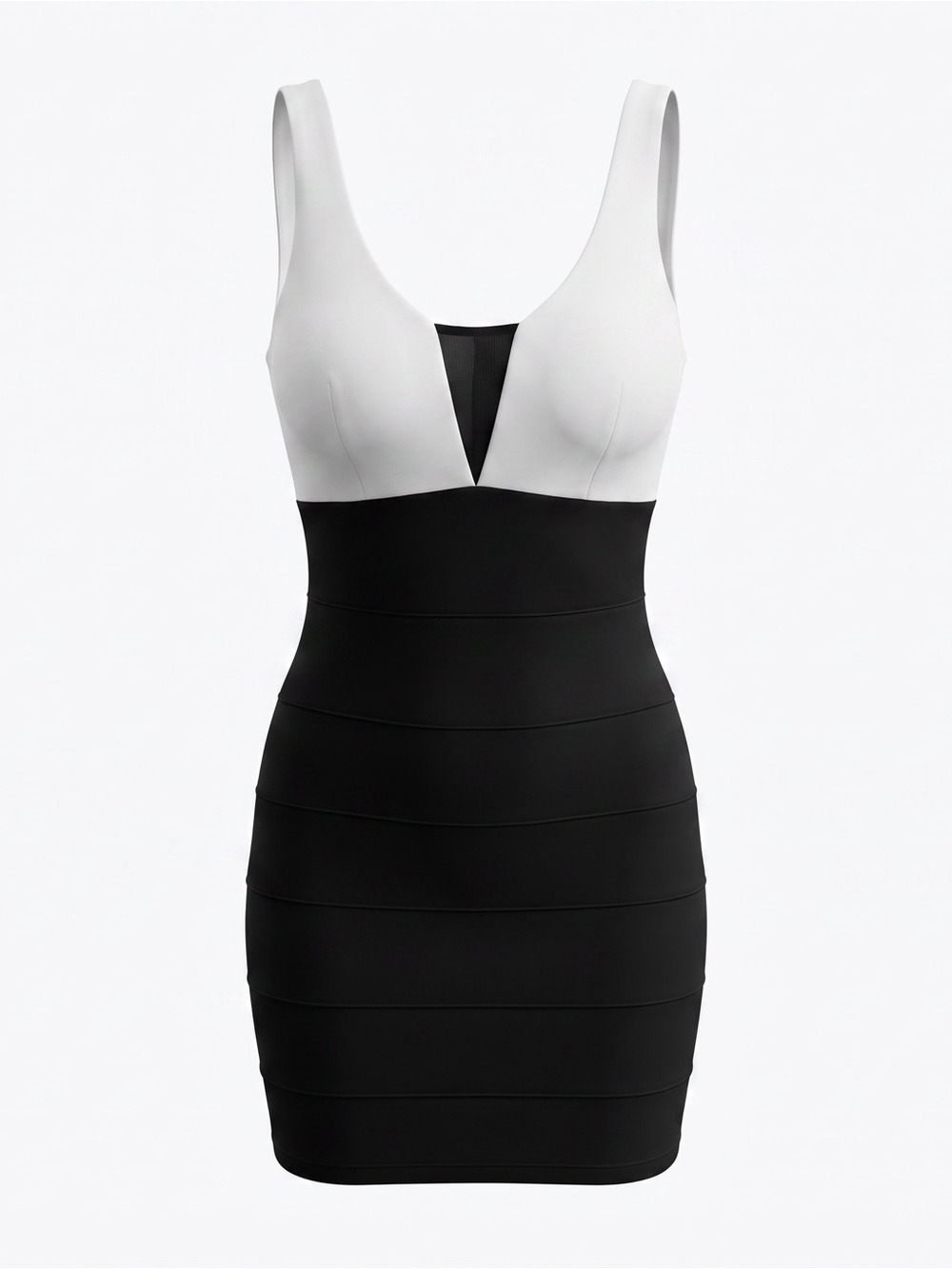 My Michelle Black White Bandage Bodycon Mini Dress Junior Size 7